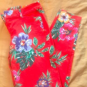 Orange Floral pants